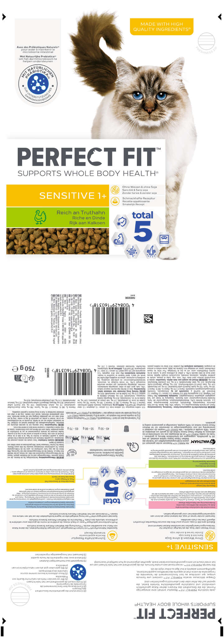 PERFECT FIT Katzen-Trockenfutter Sensitive - Mit Truthahn